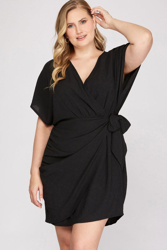 Dolman-Sleeve Side-Tie Dress