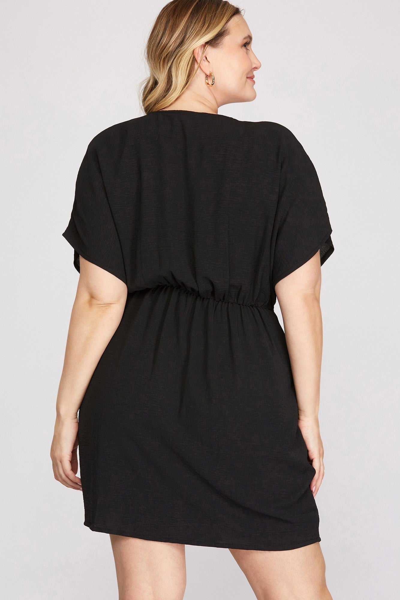 Dolman-Sleeve Side-Tie Dress