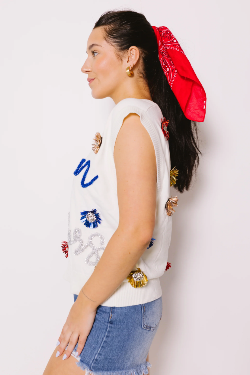 Queen of Sparklers Sweater Vest