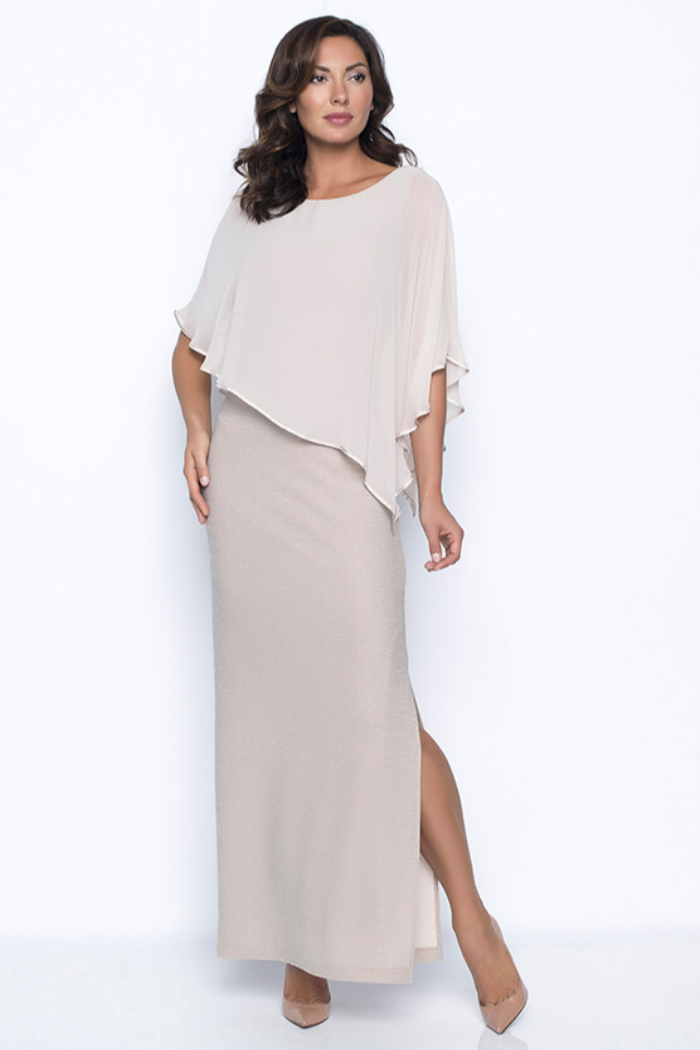 Chiffon Drape Dress in Black