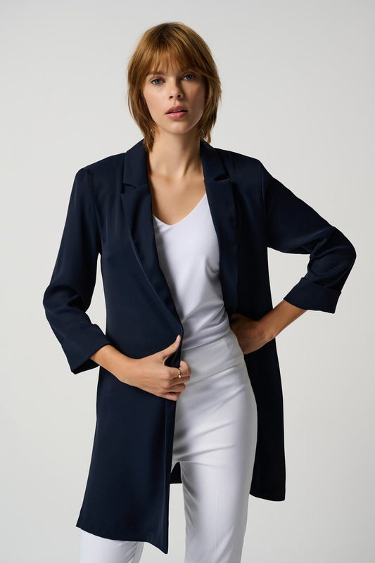 Classic Long Blazer- Midnight Blue