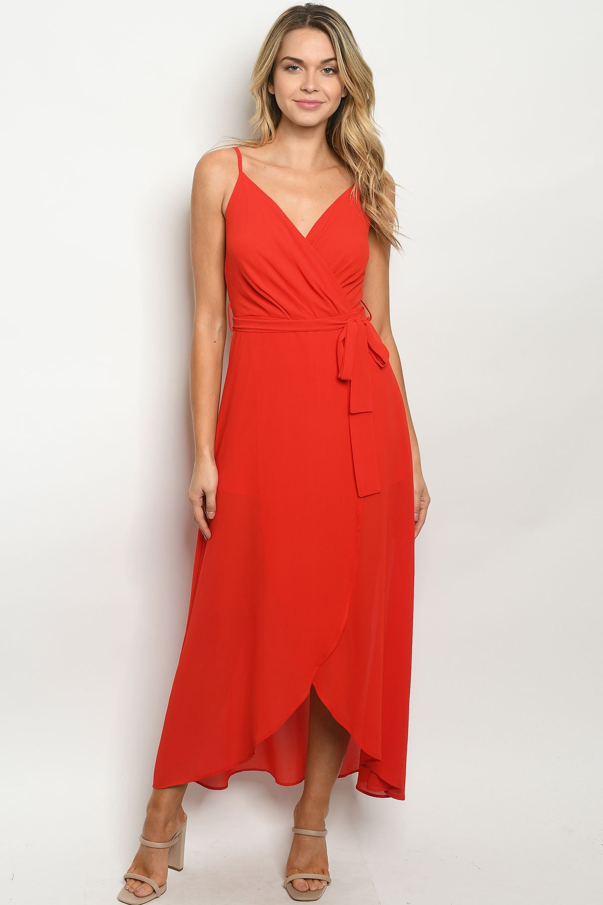 Wrap Plunge Strap Dress