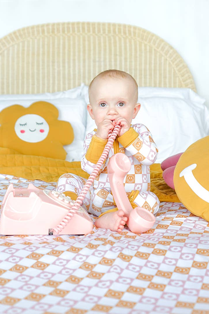 Happy Daze Pink Bamboo Convertible Baby Pajama