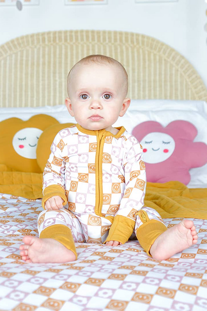Happy Daze Pink Bamboo Convertible Baby Pajama