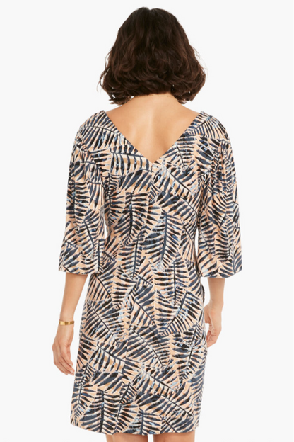 Double V Short Sleeve Jersey Dress