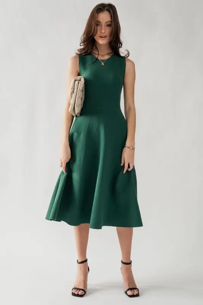 Grass Knit A-line Dress