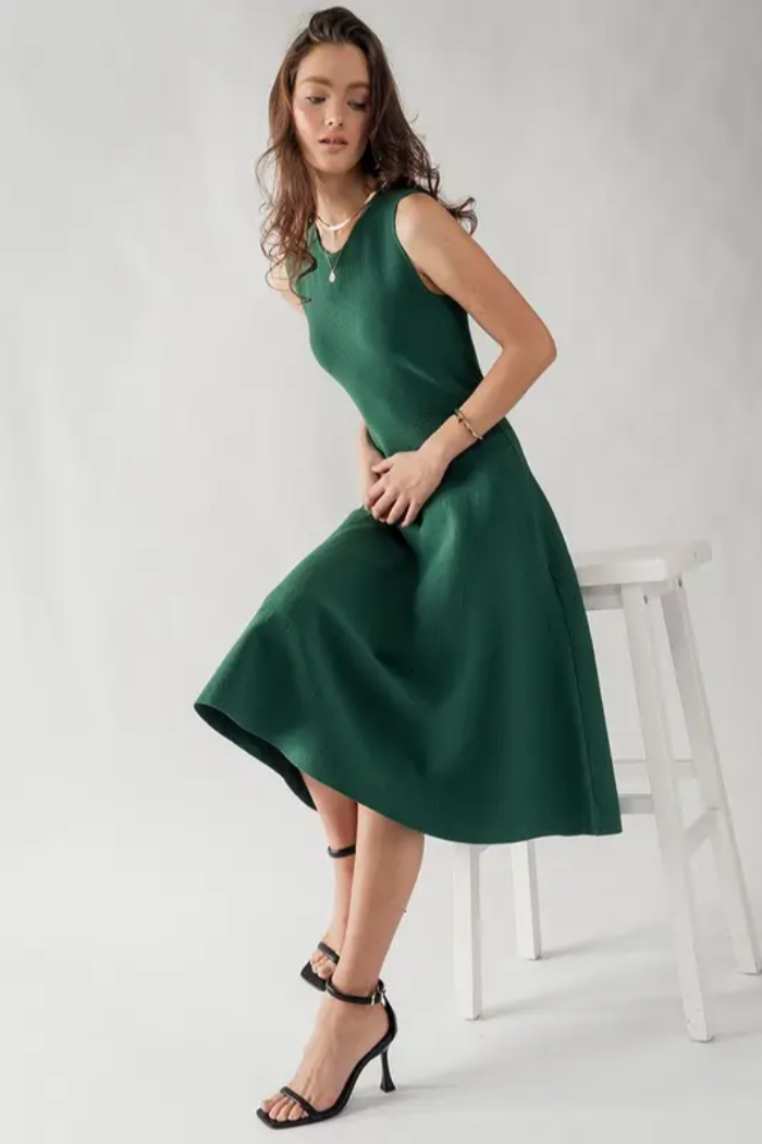 Grass Knit A-line Dress
