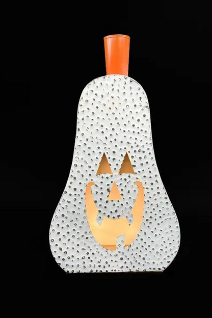 Metal White Pumpkin Luminary "10x18"