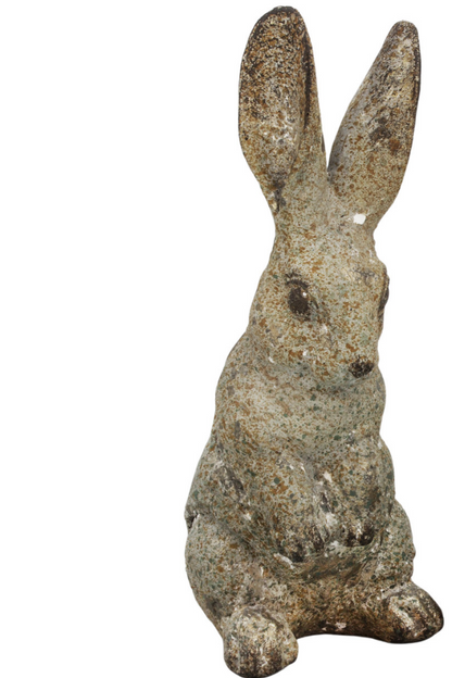 2 Assorted Resin Rustic Rabbits