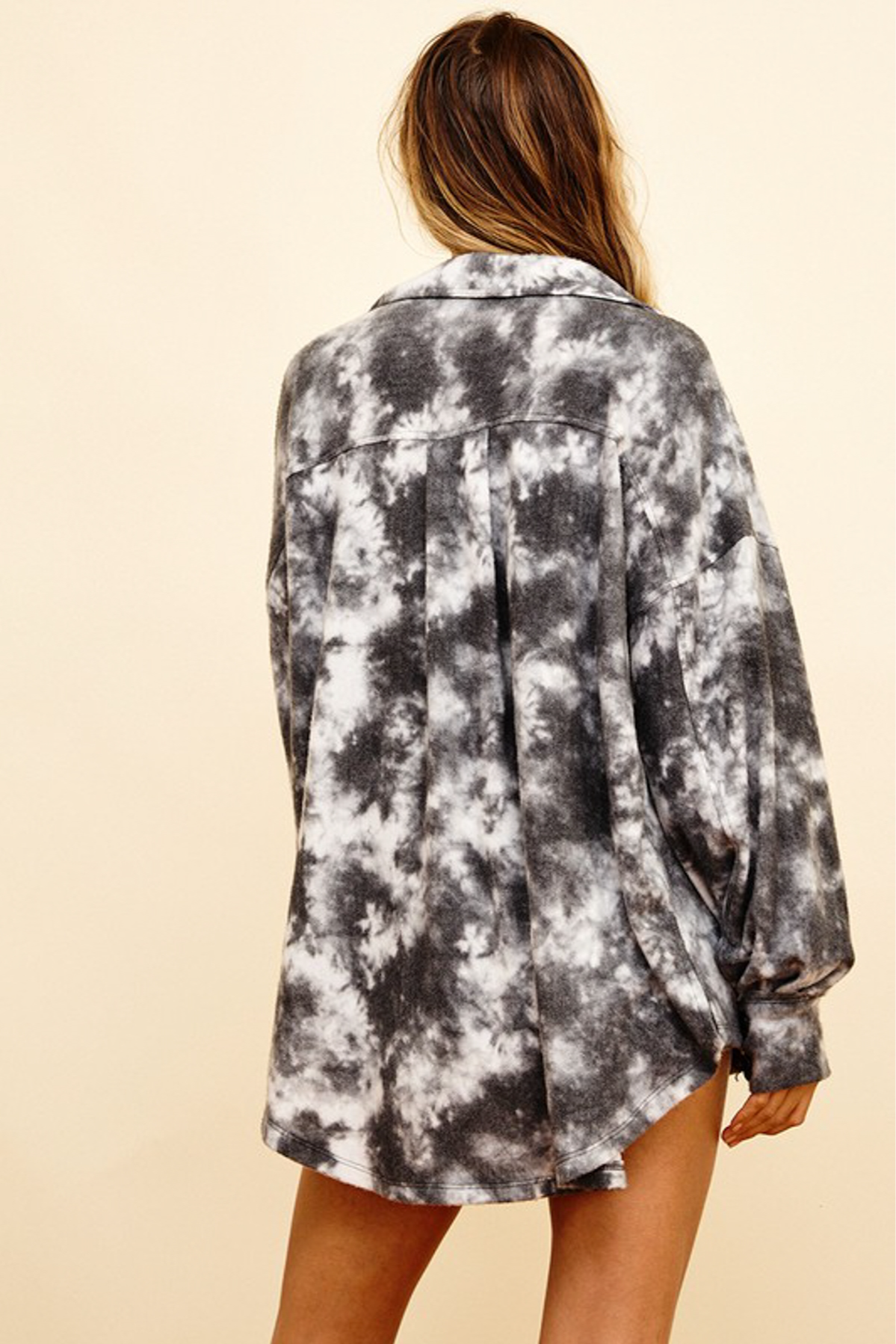 CHARCOAL TIE DYE TOP