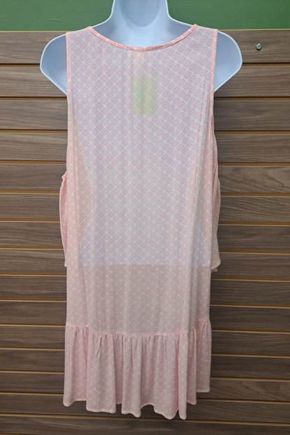 Cold shoulder Pink embroideRed tunic