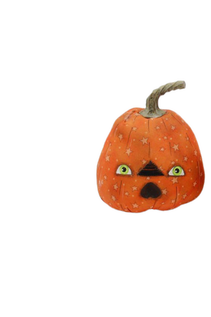 3 Assorted Primitive Plush Pumpkin Heads