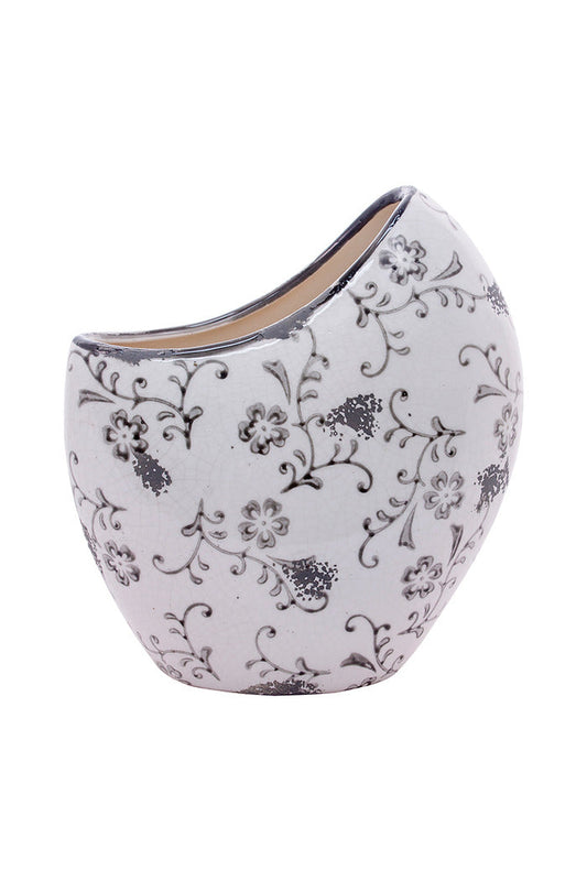 Distressed Porcelain Baby Cradle Flowerpot