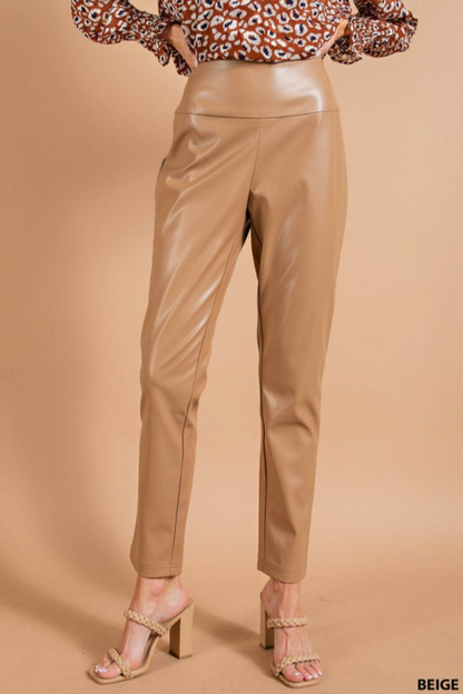 High Waist Faux Leather Leggings