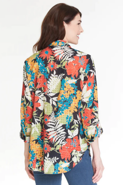 Long slv roll tab hi lo shirt