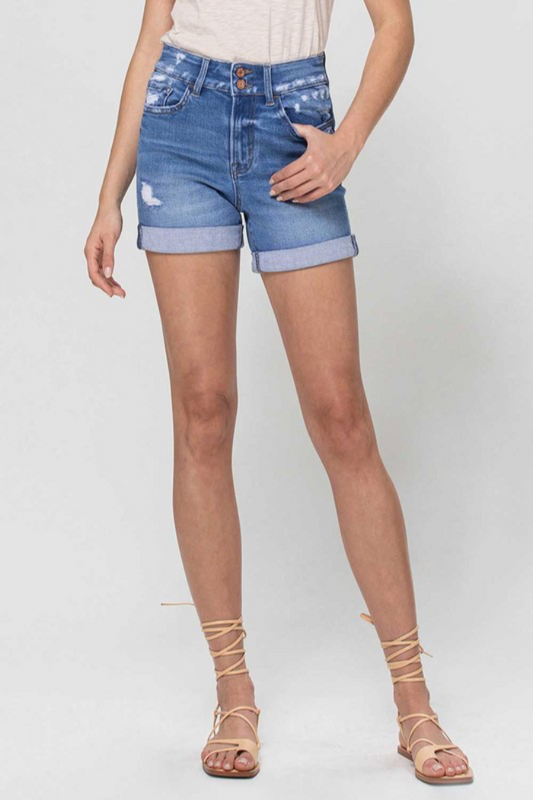 Double Button High Rise Shorts