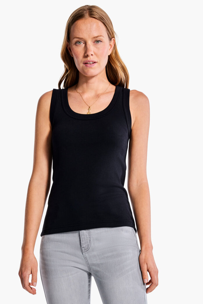 Knit Rib Scooped Tank