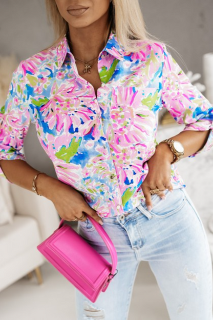 Floral Buttoned Long Sleeve Shirt