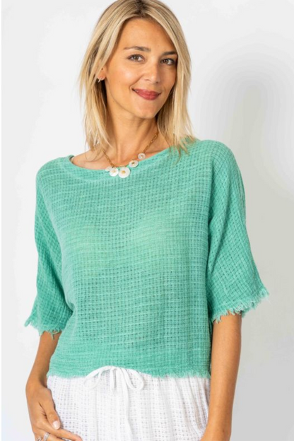 Cotton+Linen Mix Crop Top