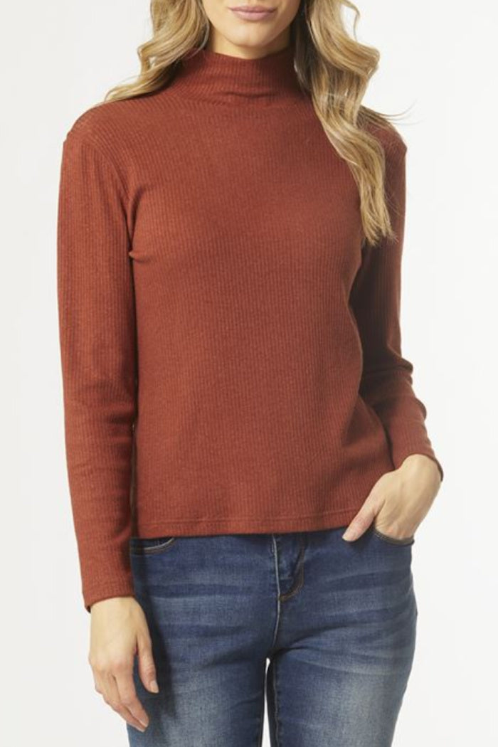 Hazel Mock Neck Top Curvy
