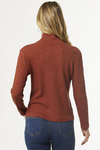 Hazel Mock Neck Top Curvy