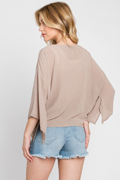 Gauze Kimono Tie Top