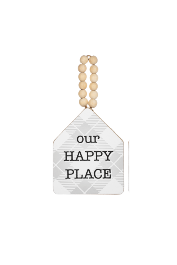 House with Text on Beaded Hanger Ornament