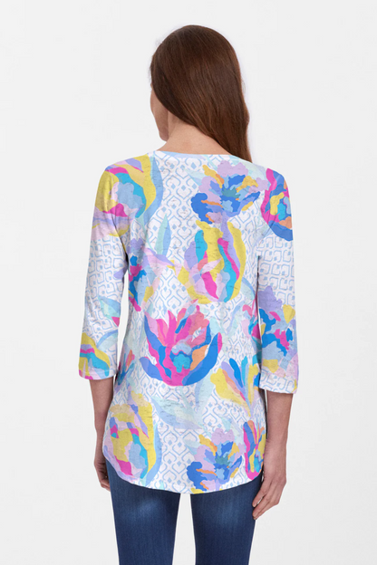 Floral Spades ~ V-neck Flowy Tunic