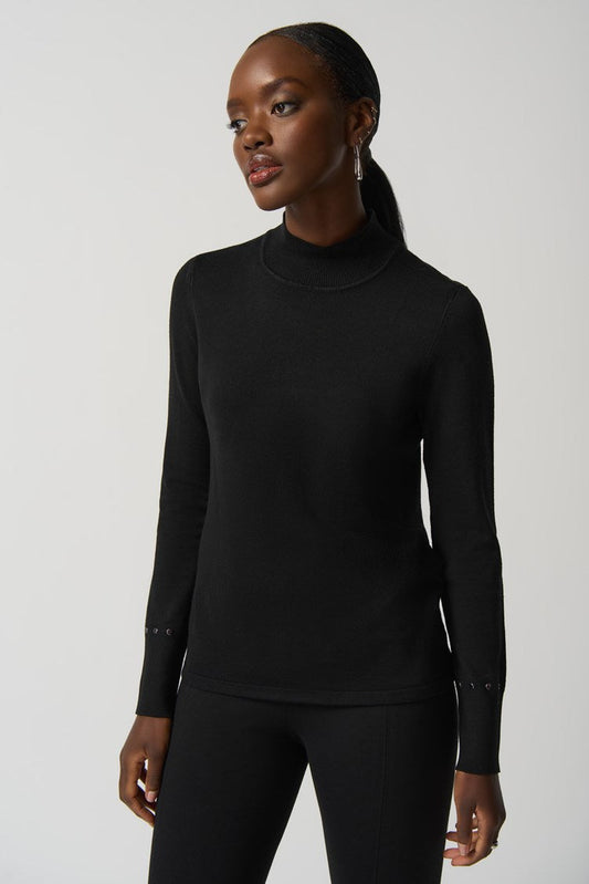 Mock Neck Sweater - Black