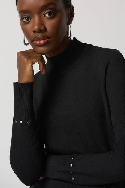 Mock Neck Sweater - Black