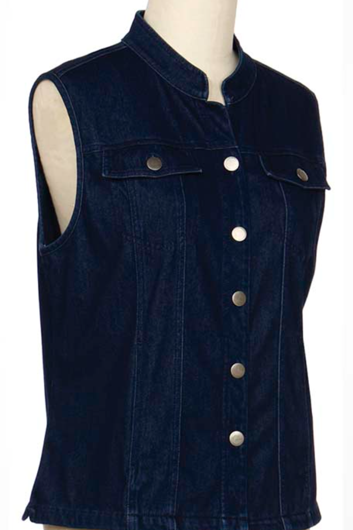 Knit Denim Vest