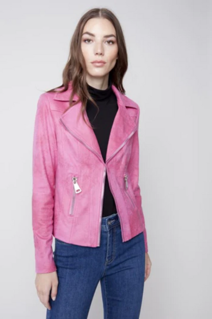 Vintage Faux Leather Perfecto Jacket Orchid