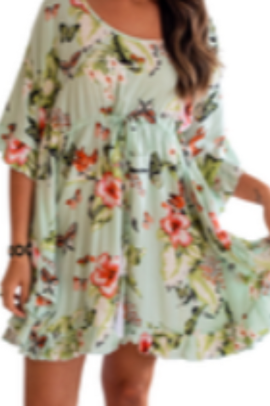 Ruffle Butterfly Kaftan Top