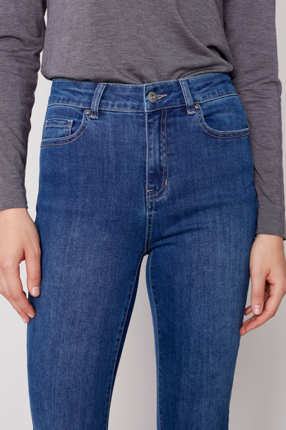 Asymmetrical hem bootcut leg pant