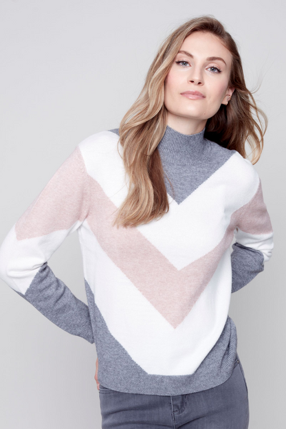 CHEVRON STRIPE SWEATER