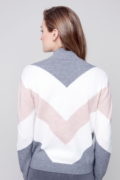 CHEVRON STRIPE SWEATER
