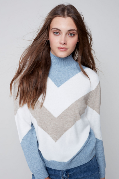 CHEVRON STRIPE SWEATER
