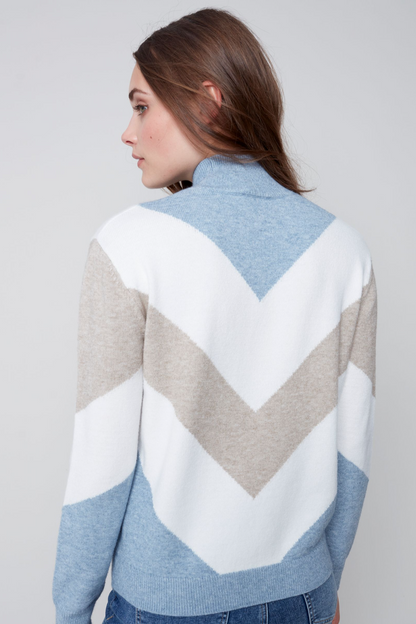 CHEVRON STRIPE SWEATER