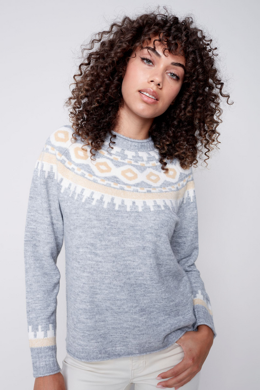 RAGLAN SLEEVE SKI SWEATER JACQUARD DESIGN