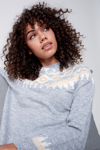RAGLAN SLEEVE SKI SWEATER JACQUARD DESIGN