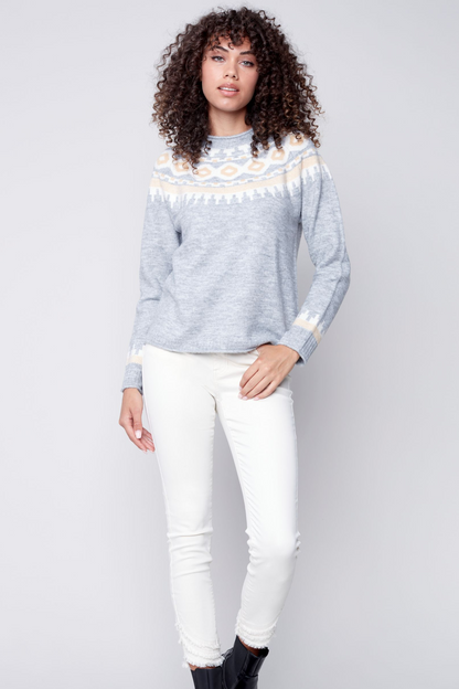 RAGLAN SLEEVE SKI SWEATER JACQUARD DESIGN
