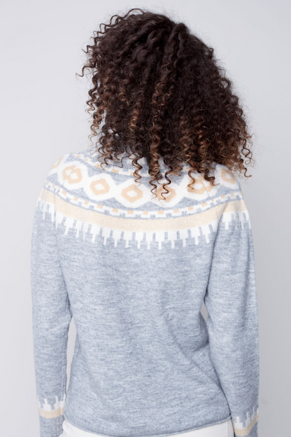 RAGLAN SLEEVE SKI SWEATER JACQUARD DESIGN