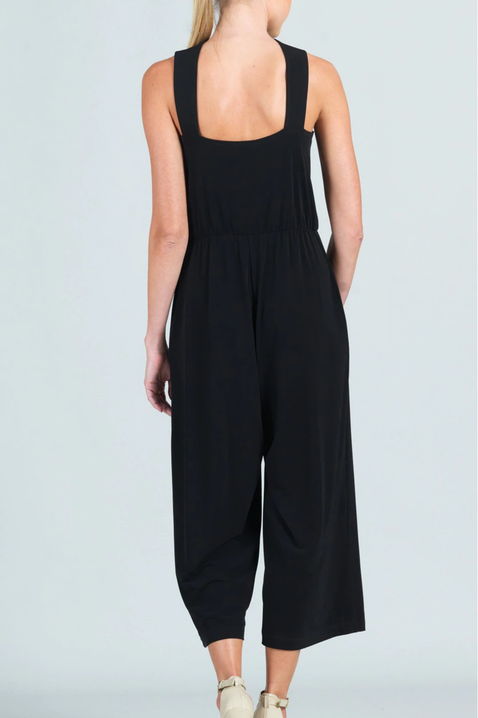 Cross-Front Cropped-Halter Jumpsuit