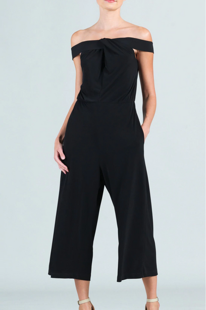 Cross-Front Cropped-Halter Jumpsuit