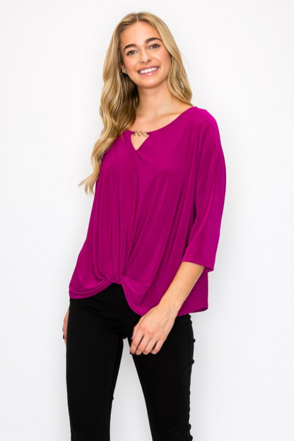 Chain Trim Dolman Sleeve Top