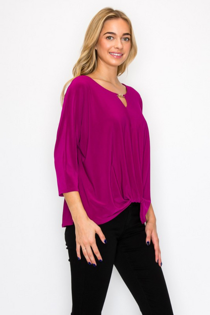 Chain Trim Dolman Sleeve Top