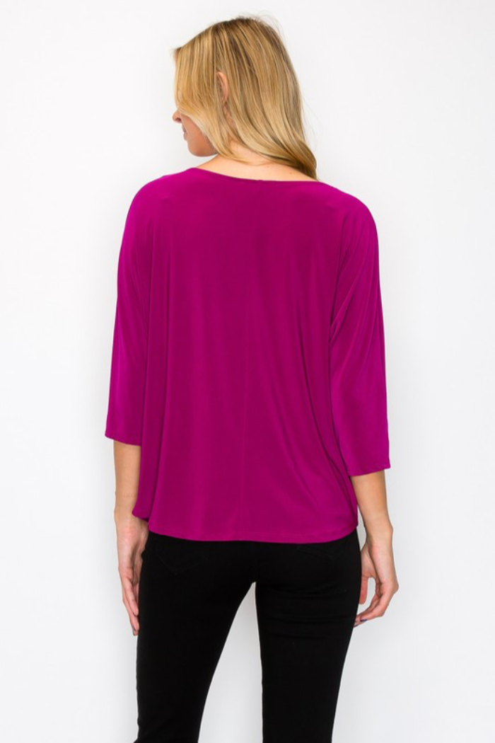 Chain Trim Dolman Sleeve Top