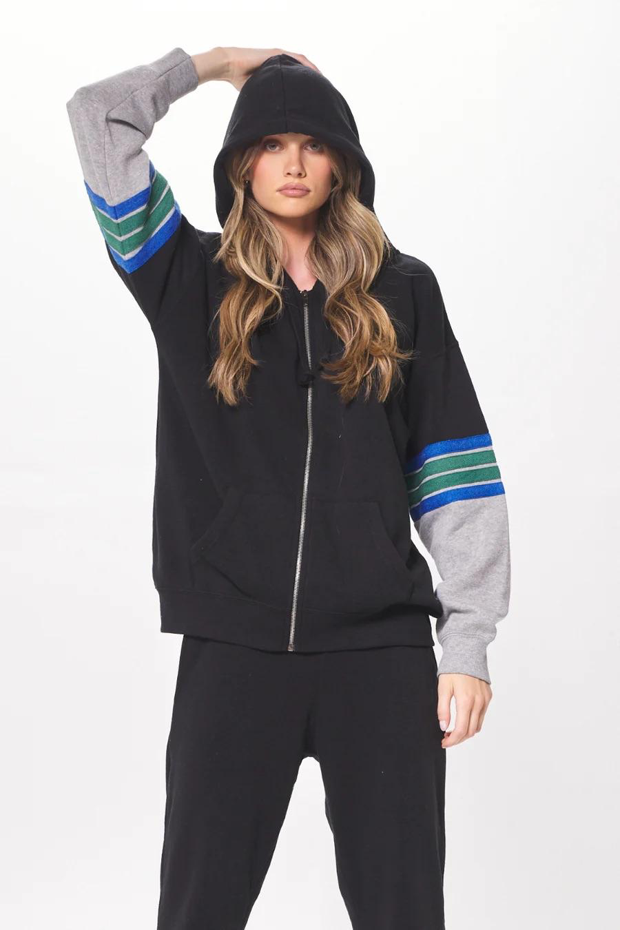 Fleece Zip Up Hoodie with Twill Tape
