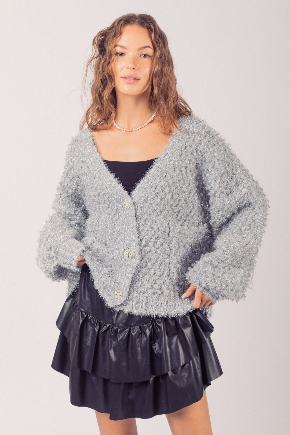 Glitz Cardigan w/ Pearl Buttons