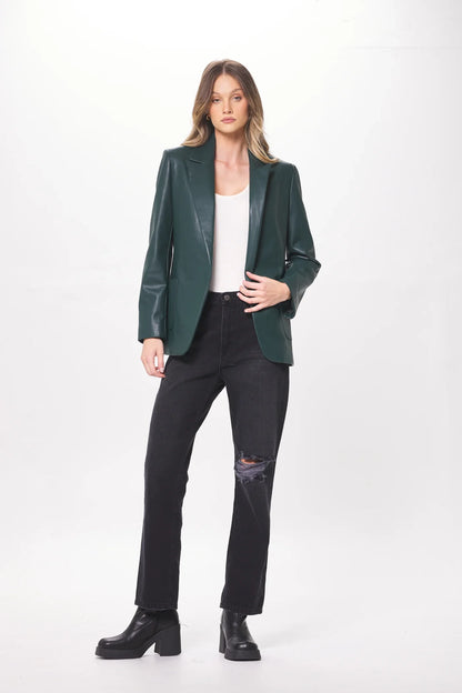 Faux Leather Blazer